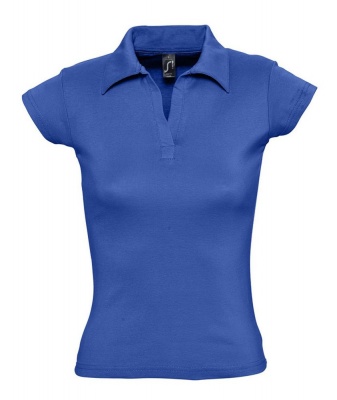 PS1TX-BLU56 Sol&#39;s. Рубашка поло женская без пуговиц PRETTY 220, ярко-синяя (royal)