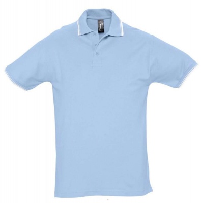 PS14TX-WHT74XL Sol&#39;s. Рубашка поло мужская с контрастной отделкой PRACTICE 270, голубой/белый, размер XL