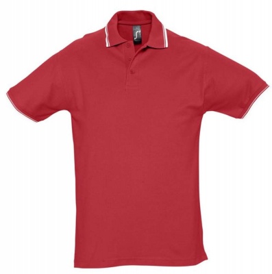 PS14TX-WHT85 Sol&#39;s. Рубашка поло мужская с контрастной отделкой PRACTICE 270, красный/белый