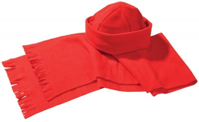 PS6TX-RED3 Unit. Комплект Unit Fleecy: шарф и шапка, красный