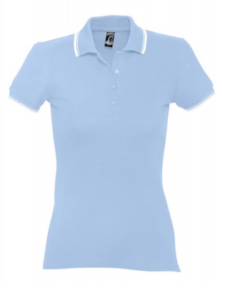 PS14TX-LBL23M Sol&#39;s. Рубашка поло женская Practice women 270 голубая с белым, размер M