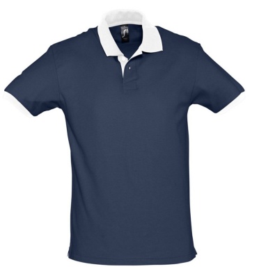 PS1TX-BLU80 Sol&#39;s. Рубашка поло Prince 190, темно-синяя с белым