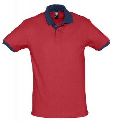 PS14TX-RED1 Sol&#39;s. Рубашка поло Prince 190, красная с темно-синим