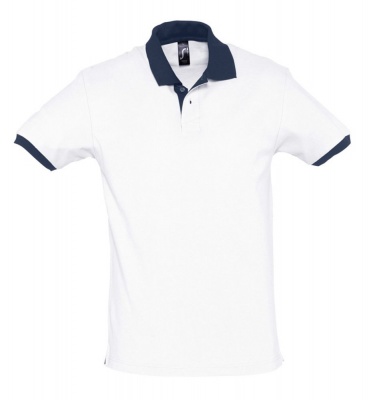 PS14TX-WHT1 Sol&#39;s. Рубашка поло Prince 190, белая с темно-синим