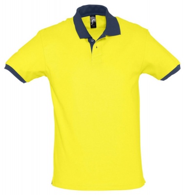 PS1TX-BLU86 Sol&#39;s. Рубашка поло Prince 190, желтая с темно-синим