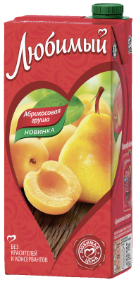 MP2004121053 Напиток ЛЮБИМЫЙ сокосодержащий, яблоко-абрикос-груша, 0,95 л