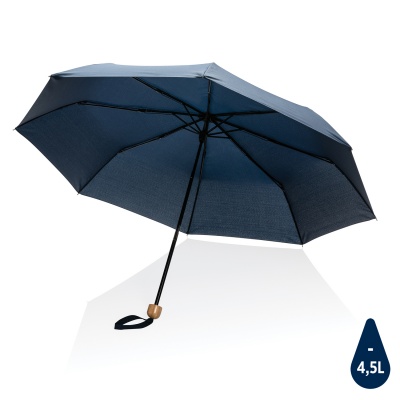 XI22032833 XD Collection. Компактный зонт Impact из RPET AWARE™ с бамбуковой ручкой, d96 см