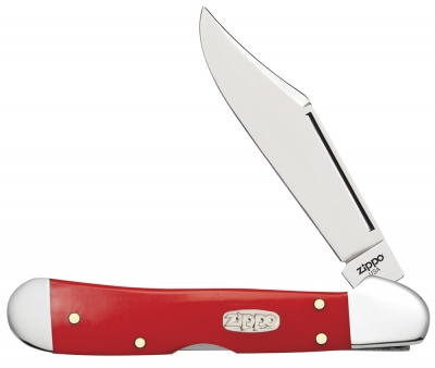 GR220119398 Zippo. Нож перочинный ZIPPO Red Synthetic Smooth Mini Copperlock, 92 мм, красный + ЗАЖИГАЛКА ZIPPO 207