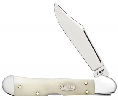GR220119400 Zippo. Нож перочинный ZIPPO Smooth Natural Bone Mini Copperlock, 92 мм, цвет слоновой кости + ЗАЖИГАЛКА 207