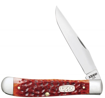 GR220119404 Zippo. Нож перочинный ZIPPO Chestnut Bone Standard Jigged Trapper, 105 мм, коричневый + ЗАЖИГАЛКА ZIPPO 207