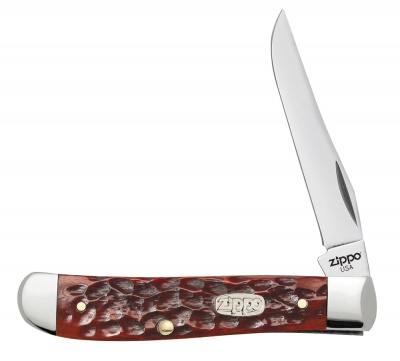 GR220119405 Zippo. Нож перочинный ZIPPO Chestnut Bone Standard Jigged Mini Trapper, 89 мм, коричневый + ЗАЖИГАЛКА 207
