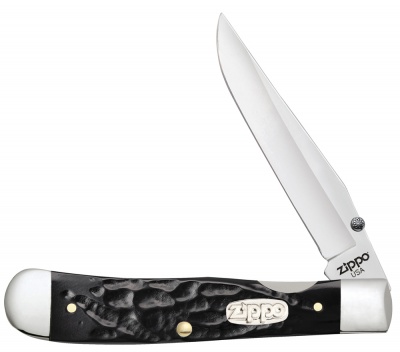 GR220119409 Zippo. Нож перочинный ZIPPO Rough Black Synthetic Trapperlock, 105 мм, чёрный + ЗАЖИГАЛКА ZIPPO 207