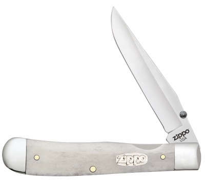 GR220119412 Zippo. Нож перочинный ZIPPO Smooth Natural Bone Trapperlock, 105 мм, цвет слоновой кости + ЗАЖИГАЛКА 207