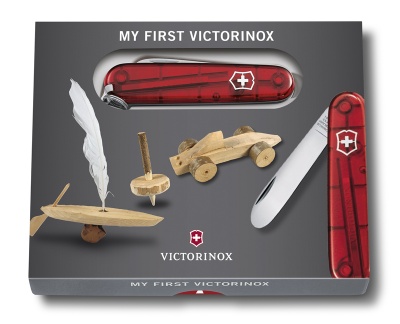 VX18N-RED2 Victorinox My First Victorinox. Нож перочинный VICTORINOX My First Victorinox, 84 мм, 8 функций, полупрозрачный красный