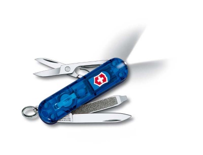 VX2N-BLU8 Victorinox Swiss Lite. Нож-брелок VICTORINOX Swiss Lite, 58 мм, 7 функций, полупрозрачный синий