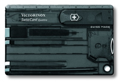 VX21012056 Victorinox. Швейцарская карточка VICTORINOX SwissCard Quattro, 14 функций, полупрозрачная чёрная