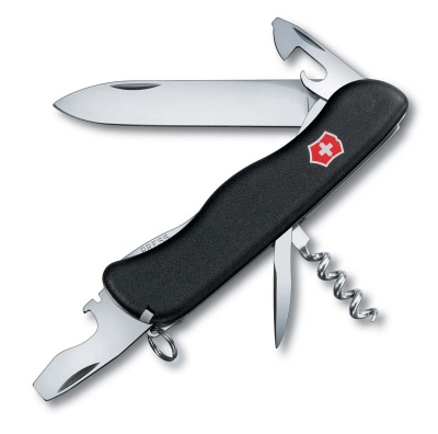 VX8N-BLK8 Victorinox Nomad. Нож перочинный VICTORINOX Picknicker, 111 мм, 11 функций, с фиксатором лезвия, чёрный