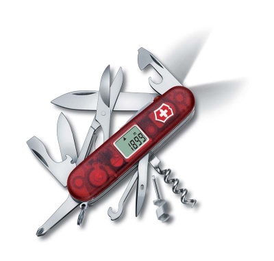 VX5N-RED6 Victorinox Traveller. Нож перочинный VICTORINOX Traveller Lite, 91 мм, 29 функций, полупрозрачныйо красный