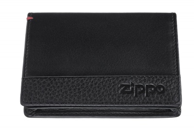 GR220119204 Zippo. Держатель для карт ZIPPO с защитой от сканирования RFID, чёрная, натуральная кожа, 10,5?1,5?7,5 см