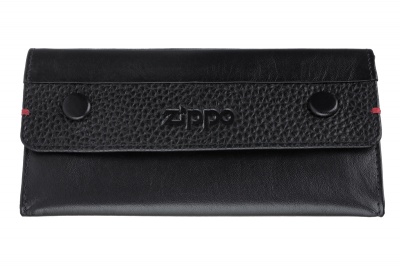 GR220119208 Zippo. Кисет для табака ZIPPO, чёрный, натуральная кожа, 15x2,5x8 см