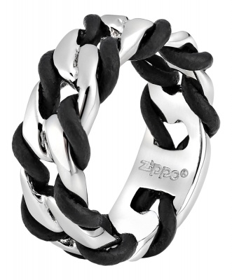 GR220119370 Zippo. Кольцо ZIPPO, серебристо-чёрное, нержавеющая сталь, диаметр 21,7 мм