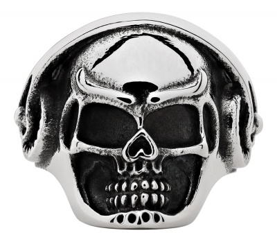 GR220119380 Zippo. Кольцо ZIPPO, серебристое, в форме черепа, нержавеющая сталь, диаметр 20,4 мм