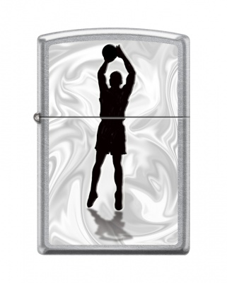 GR220119176 Zippo Классическая. Зажигалка ZIPPO Баскетболист с покрытием Street Chrome™, латунь/сталь, серебристая, 38x13x57 мм