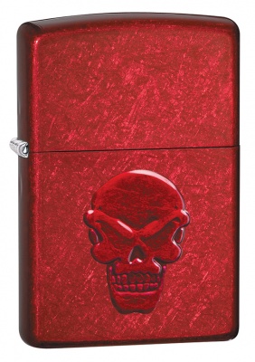 GR220119110 Zippo Классическая. Зажигалка ZIPPO Doom с покрытием Candy Apple Red, латунь/сталь, красная, глянцевая, 38x13x57 мм