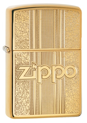 GR220119141 Zippo Классическая. Зажигалка ZIPPO Classic с покрытием High Polish Brass, латунь/сталь, золотистая, 38x13x57 мм