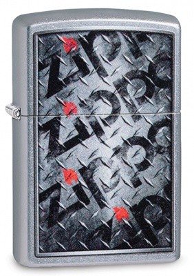 GR220119144 Zippo Классическая. Зажигалка ZIPPO Diamond с покрытием Street Chrome™, латунь/сталь, серебристая, матовая, 38x13x57 мм