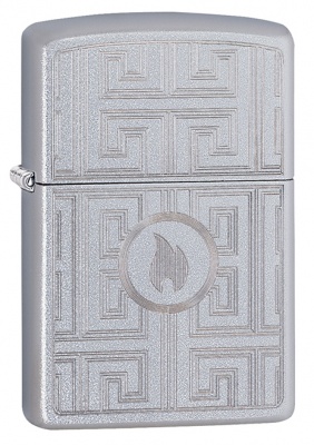 GR220119145 Zippo Классическая. Зажигалка ZIPPO Labyrinth с покрытием Satin Chrome, латунь/сталь, серебристая, матовая, 38x13x57 мм