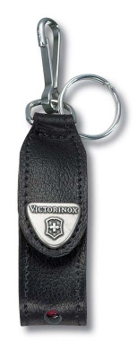 VX26BOX-BLK6 Victorinox Аксессуары. Чехол VICTORINOX для ножей-брелоков c LED 58 мм, с кольцом для ключей, кожаный, чёрный
