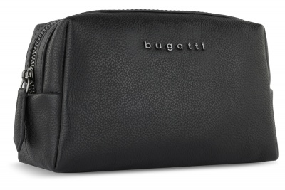 BG22121314 Bugatti BELLA. Косметичка BUGATTI Bella, чёрная, воловья кожа/полиэстер, 19х8,5х11 см