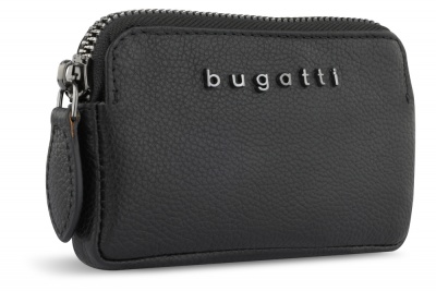 BG22121321 Bugatti BELLA. Ключница BUGATTI Bella, чёрная, воловья кожа/полиэстер, 12х1,5х7 см