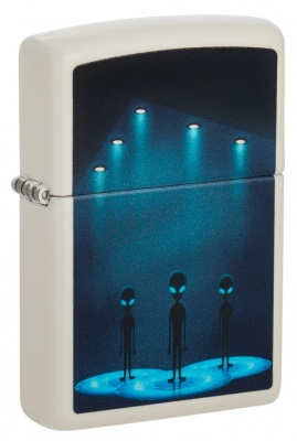 GR220119095 Zippo. Зажигалка ZIPPO Aliens Design с покрытием Glow In The Dark Green, латунь/сталь, белая, 38x13x57 мм