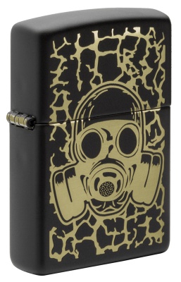 GR220119056 Zippo Классическая. Зажигалка ZIPPO Skull Gas Mask с покрытием Black Matte, латунь/сталь, чёрная, матовая, 38x13x57 мм