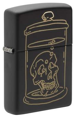 GR220119057 Zippo Классическая. Зажигалка ZIPPO Skull Design с покрытием Black Matte, латунь/сталь, чёрная, матовая, 38x13x57 мм