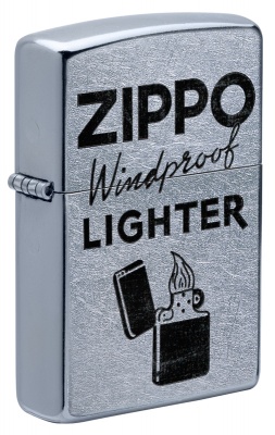 GR220119058 Zippo Классическая. Зажигалка ZIPPO Zippo Windproof с покрытием Street Chrome™, латунь/сталь, серебристая, 38x13x57 мм