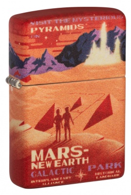 GR220119096 Zippo. Зажигалка ZIPPO Mars Design с покрытием 540 Matte, латунь/сталь, красная, матовая, 38x13x57 мм