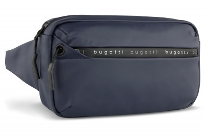 BG220702114 Bugatti BLANC. Сумка на пояс BUGATTI Blanc, синяя, тарпаулин/полиэстер, 26х5,5х13,5 см