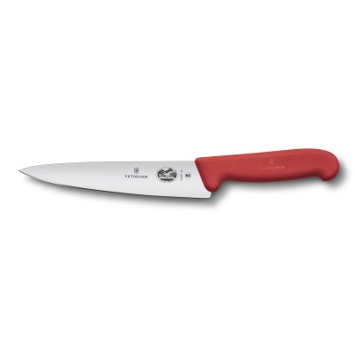 GRVX105192 Victorinox Fibrox. Нож разделочный VICTORINOX Fibrox с лезвием из нержавеющей стали 19 см и рукоятью из пластика красного цвета