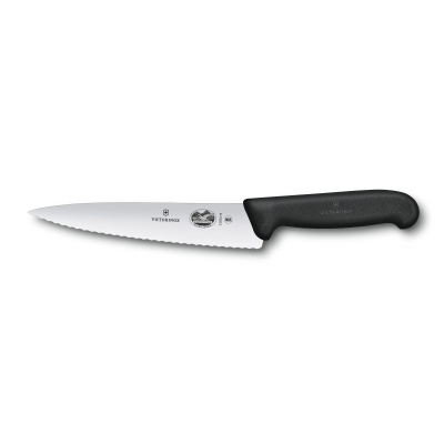 GR210919117 Victorinox Нож разделочный Fibrox. Нож разделочный VICTORINOX Fibrox с волнистым лезвием 19 см, чёрный