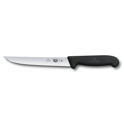 GR210919121 Victorinox 49968. Нож разделочный VICTORINOX Fibrox с прямым узким лезвием 18 см, чёрный