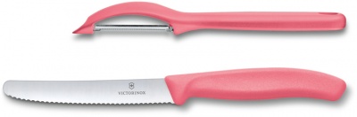 GR21091938 Victorinox SwissClassic. Набор из 2 ножей VICTORINOX Swiss Classic: нож для овощей и столовый нож 11 см, малиновая рукоять