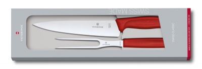 GR2109196 Victorinox. Набор для разделки мяса VICTORINOX Swiss Classic, нож 19 см и вилка 15 см, красная рукоять