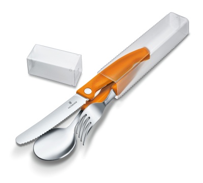 GR21091916 Victorinox. Набор из 3 столовых приборов VICTORINOX Swiss Classic: нож для овощей, вилка, ложка, оранжевый цвет