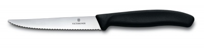 VX20051224 Victorinox SwissClassic. Нож для стейка и пиццы VICTORINOX SwissClassic, 11 см, с волнистой заточкой, чёрный