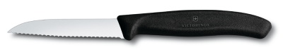 VX2005129 Victorinox SwissClassic. Нож для овощей VICTORINOX SwissClassic, лезвие 8 см с волнистой заточкой, чёрный
