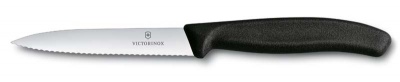 GR171113971 Victorinox SwissClassic. Нож для овощей VICTORINOX SwissClassic, лезвие 10 см с волнистой заточкой, чёрный