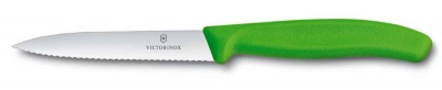 GR171113968 Victorinox SwissClassic. Нож для овощей VICTORINOX SwissClassic, лезвие 10 см с волнистой заточкой, зелёный